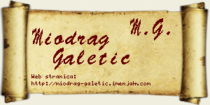 Miodrag Galetić vizit kartica